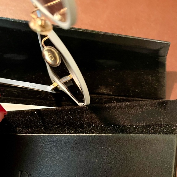 NWOT Christian Dior mirrored sunglasses, light blue frame, case, certification - Picture 6 of 11